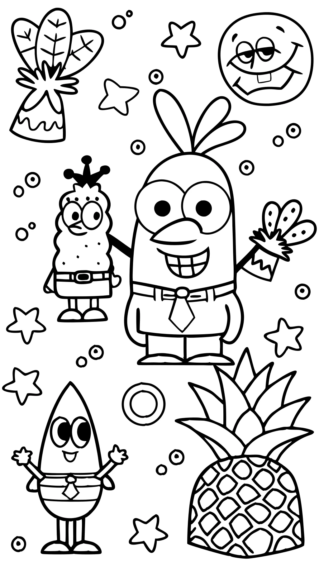 all spongebob characters coloring pages